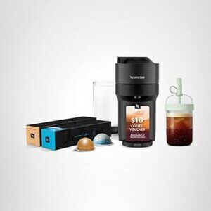 NIB Nespresso Vertuo Pop+ Coffee and Espresso Maker Iced Coffee Bundle